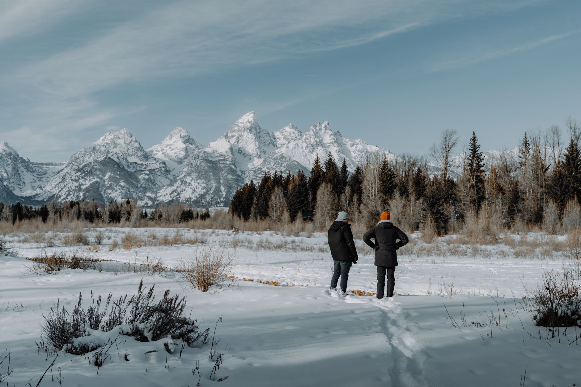 Wyoming winter mountain landscape